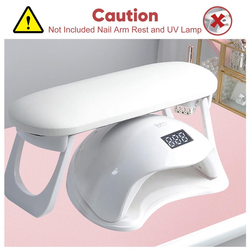 Subay Nail Art Table Mat, (MAT ONLY) Soft Microfiber PU Leather Nail Hand Rest for Nail Arm Rest Cushion, Foldable Nail Art Rest Pillow Manicure Pad Desk Mat - Pink - Image 2
